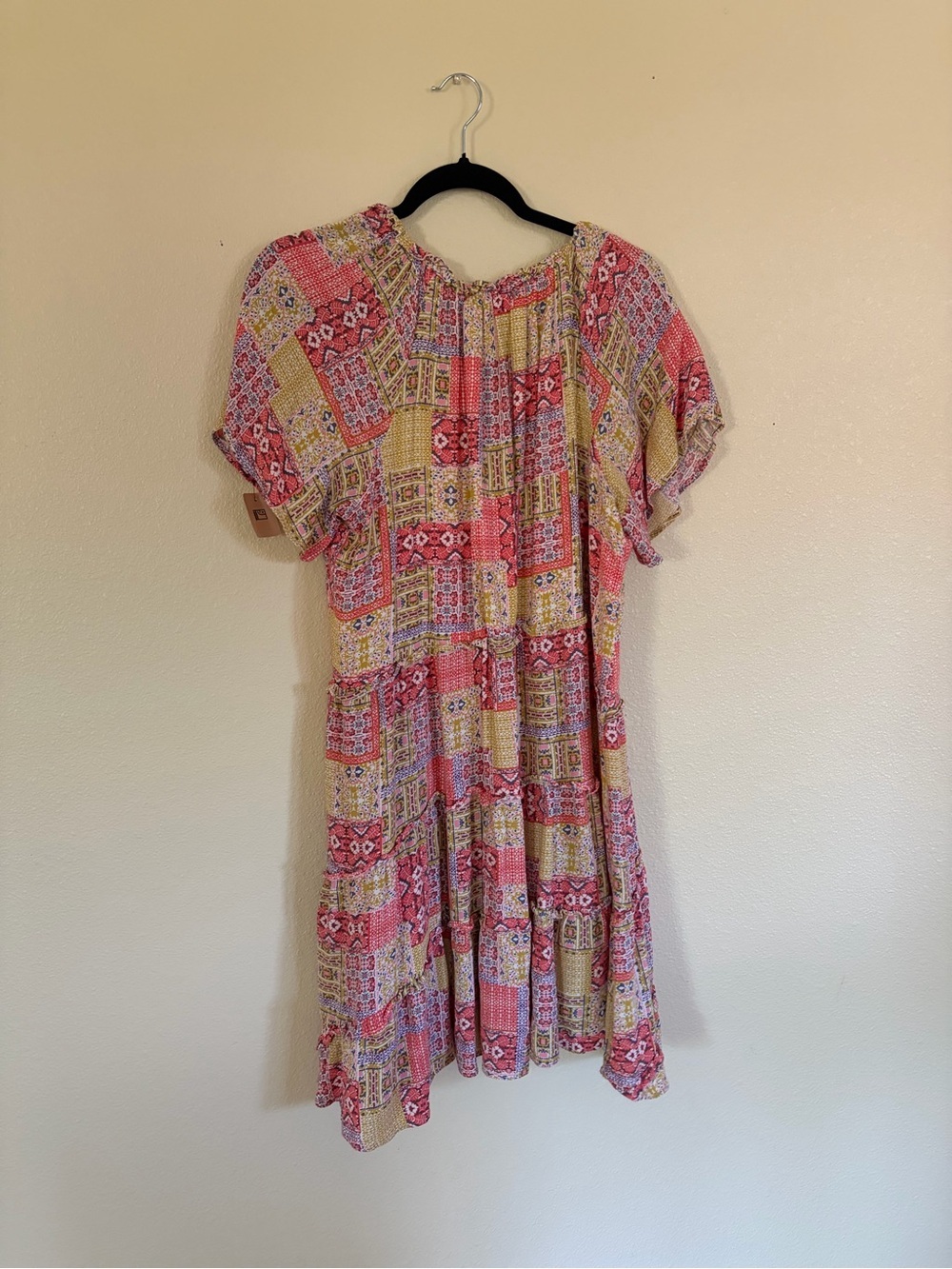 Anthropologie Robin Tiered Patchwork Plus 1x sundress short sleeves Boho Short - Picture 5 of 7